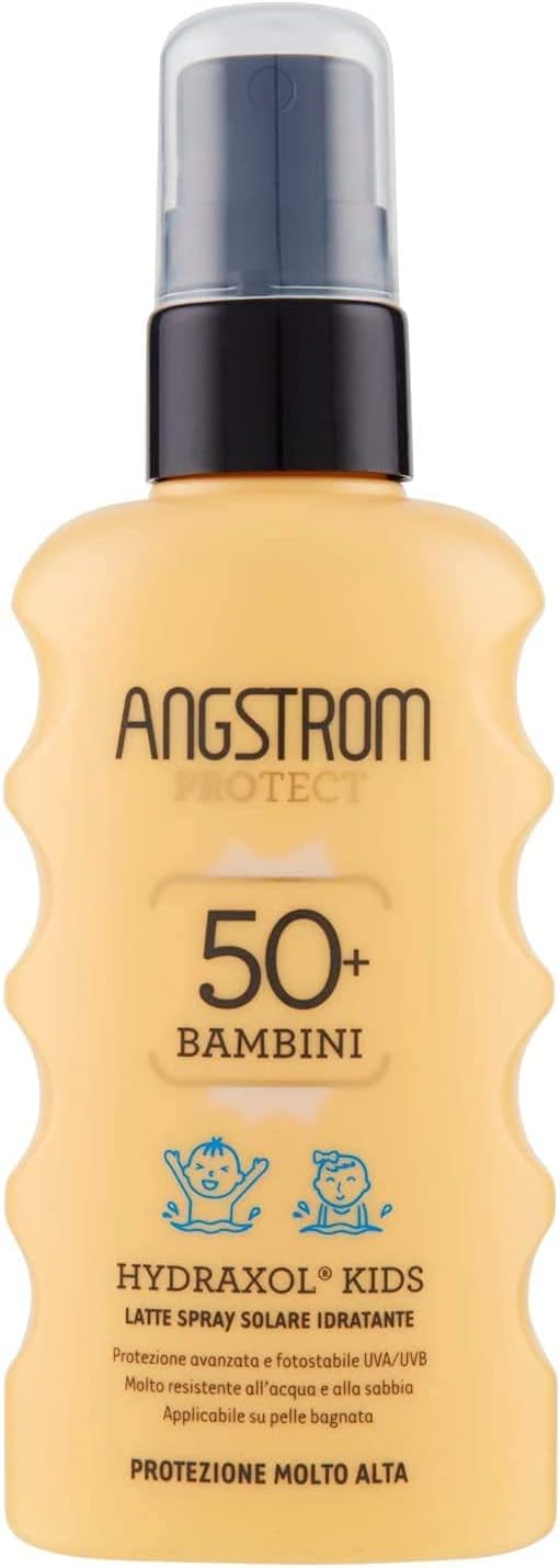 Angstrom Protect Latte Solare Spray Corpo per Bambini, SPF 50+, Azione Idratante e Duratura, Indicata per Pelli Sensibili, 175 ml