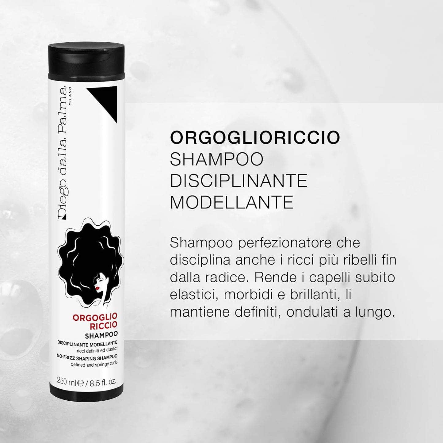 Diego dalla Palma | ORGOGLIORICCIO - Shampoo Disciplinante Modellante, Perfezionatore del Riccio, per Capelli Ricci e Crespi, 250ml