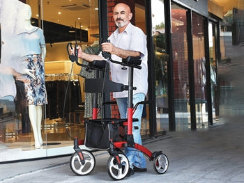 DEAMBULATORE IN PIEDI COMPLETAMENTE REGOLABILE - alluminio - rosso