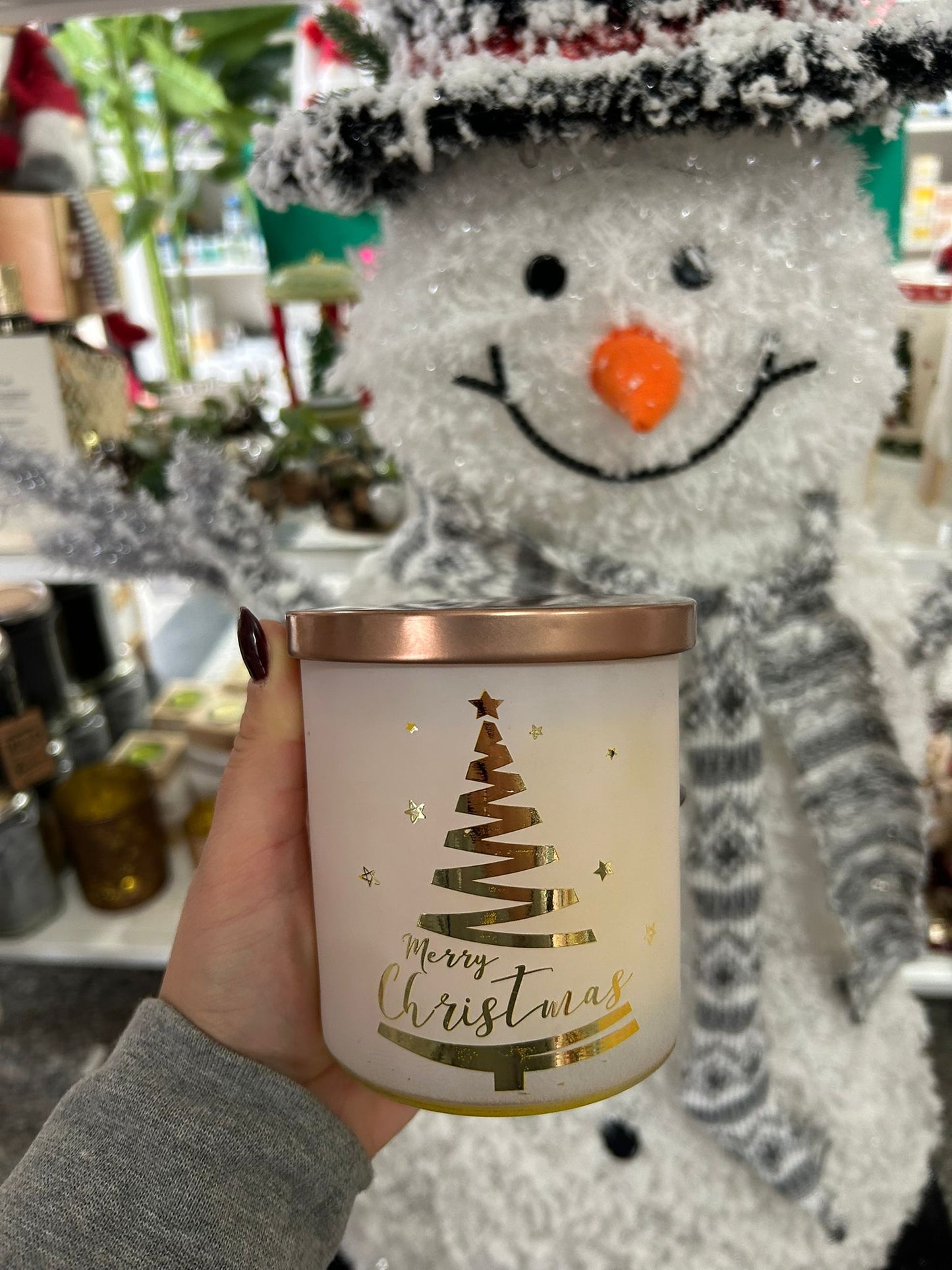 Candela profumata natalizia in barattolo vetro con coperchio