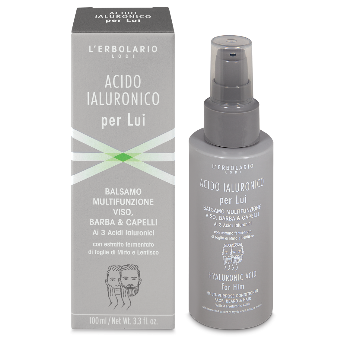 Balsamo Viso, Barba & Capelli Acido Ialuronico per Lui 100ml