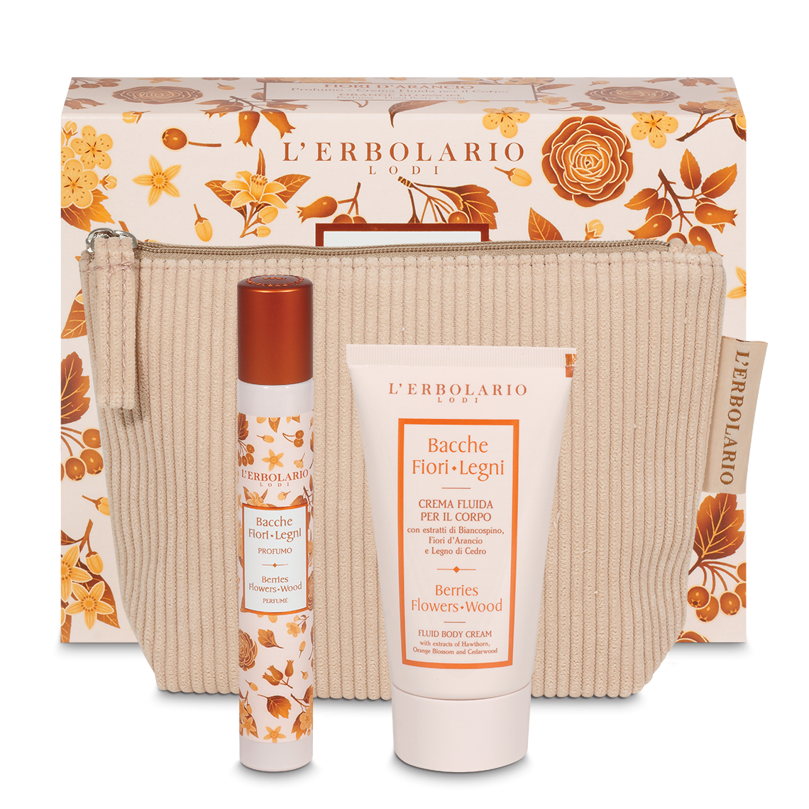 Beauty-Pochette Fiori d'Arancio Bacche Fiori Legni