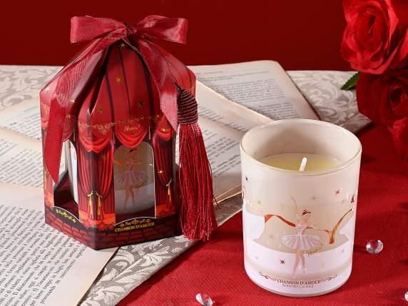 Candela profumata in vasetto di vetro decorato ballerine