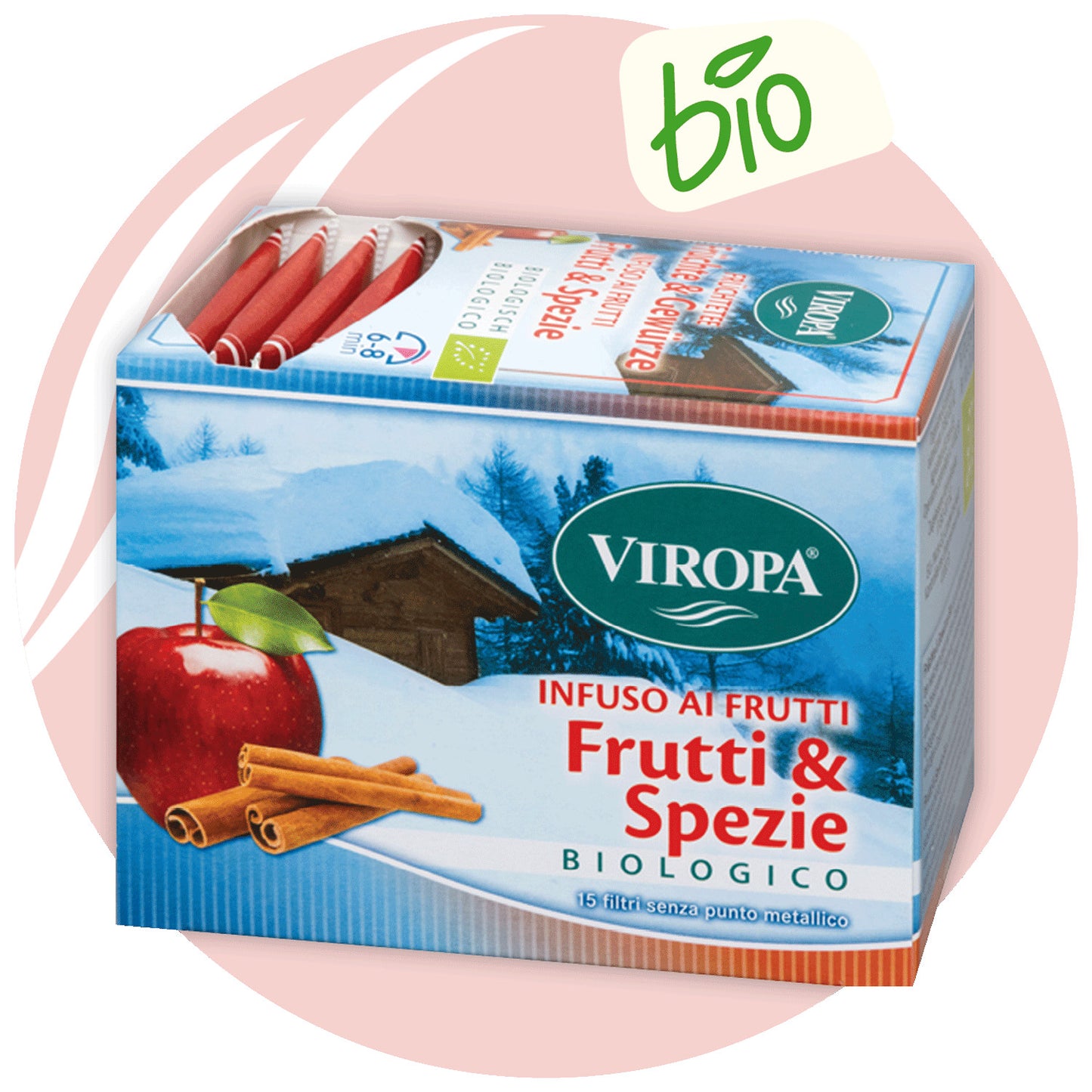 Viropa Frutti&Spezie Infuso Biologico - 15 Filtri con Spezie Selezionate, Mela Acida e Rosa Canina