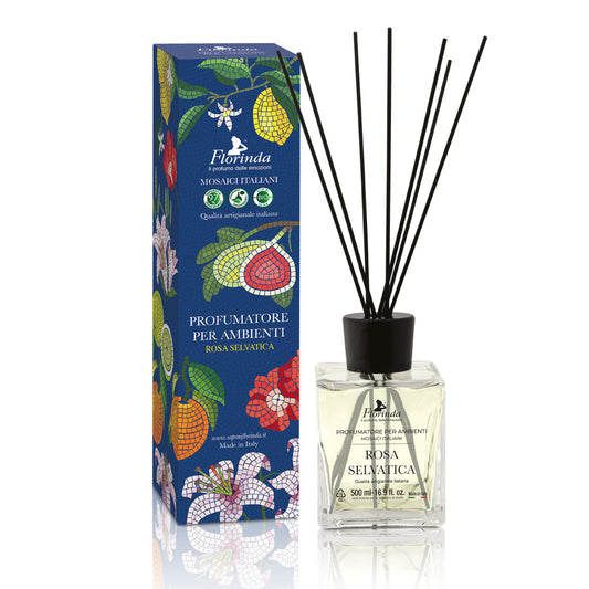 Profumatore per Ambienti Florinda Mosaici Italiani – Rosa Selvatica 500ml