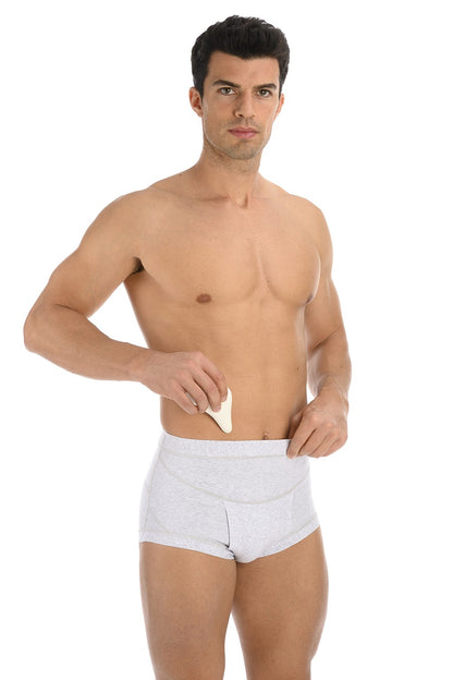 SLIP CONTENITIVI GRIGI A VITA ALTA E CON PELOTTE