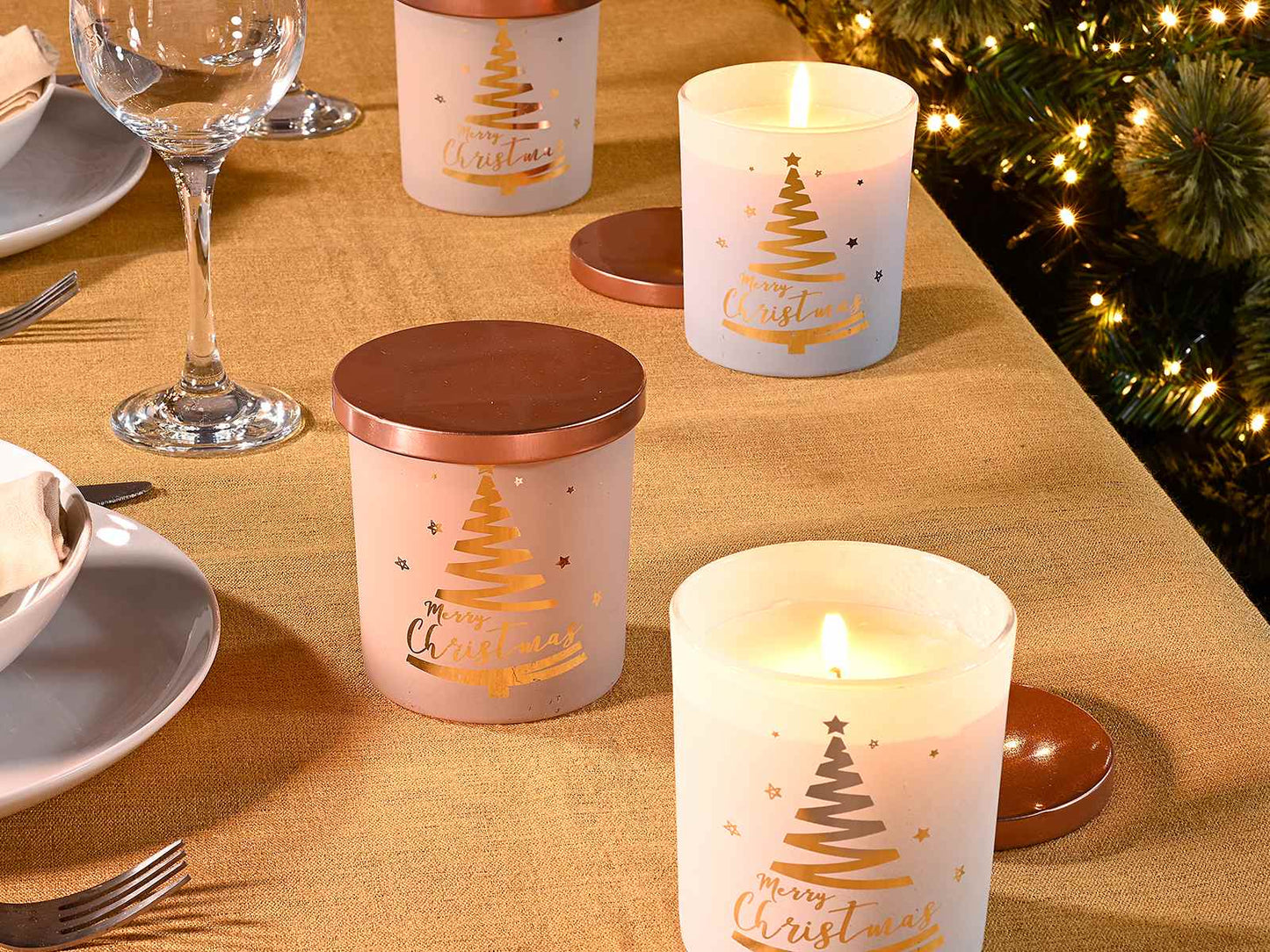 Candela profumata in barattolo vetro satinato con coperchio