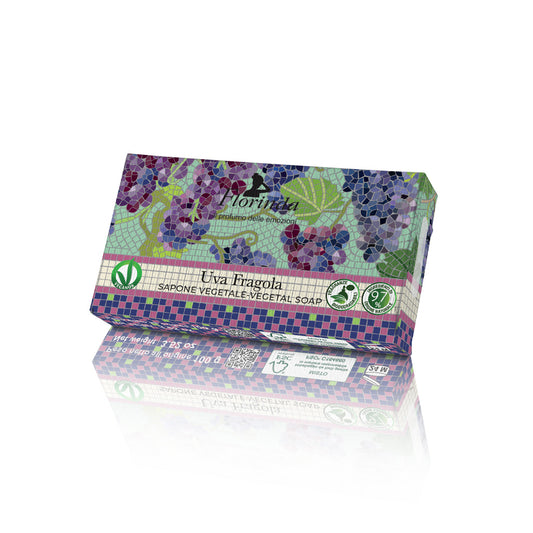 Sapone Vegetale Florinda Mosaici Italiani – Uva Fragola 100g